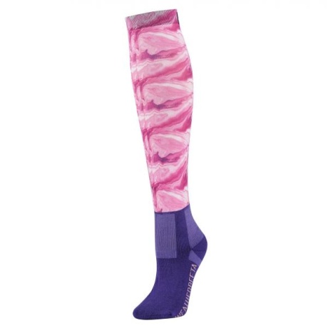 WEATHERBEETA STOCKING SOCKS PINK SWIRL MARBLE PRINT ADULTS ONE SIZE